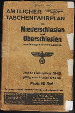 Okładka niemieckiego rozkładu jazdy (lokalny dla dzielnicy Niederschliesen) z 1943 r. Ze zbiorów Mieczysław J. Bonisławskiego