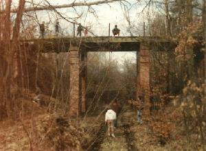 Wiadukt nad torami w lesie nieopodal przystanku Dębiczka. Widok wspołczesny (1994 r.) Wiadukt nad torami w lesie nieopodal przystanku Dębiczka. Widok wspołczesny (1994 r.)