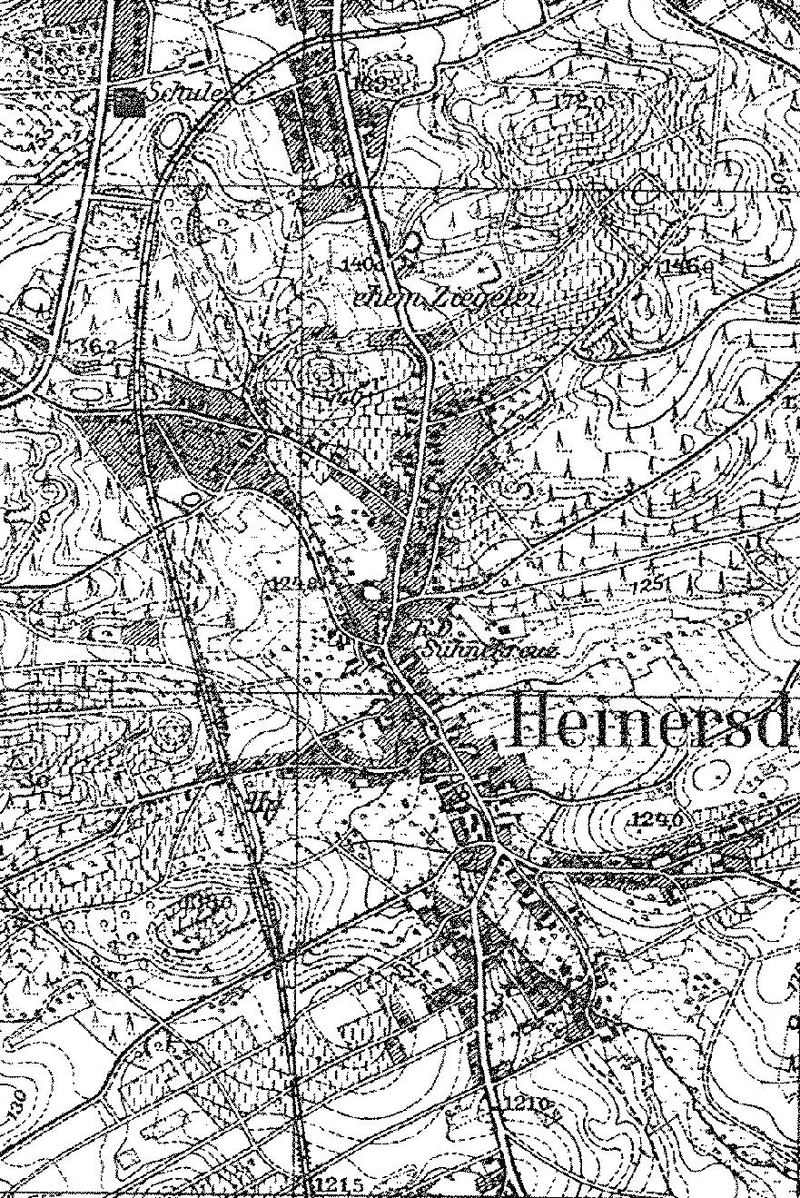 Niemiecka mapa topograficzna okolic Jdrzychowa z 1933 r. Widoczny jest przystanek kolejowy (Haltepunkt). Niespodziank jest prawdopodobne zaznaczenie mijanki.