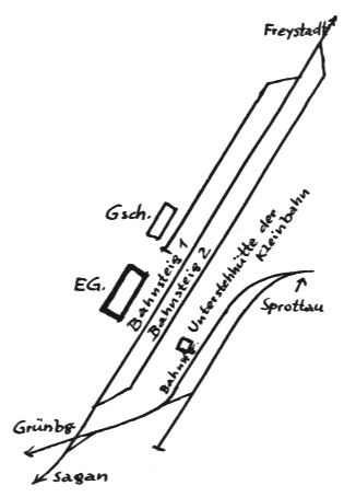 Schemat stacji Herwigsdorf (Stypuw). rdo: Gerhard Gursch, "Mit der Eisenbahn durch Niederschlesien". Stuttgart, 1992, s. 112