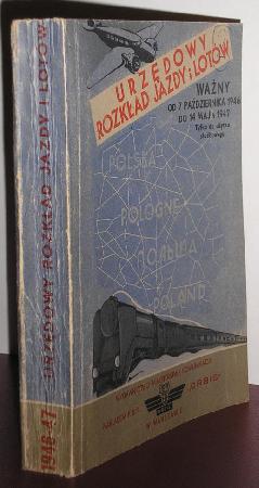 Rozkad jazdy PKP obowizujcy w okresie 1946-47, okadka. Pod numerem 184 wystpuje w nim linia zielonogrsko - szprotawska.